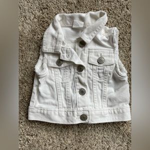 Baby white denim vest